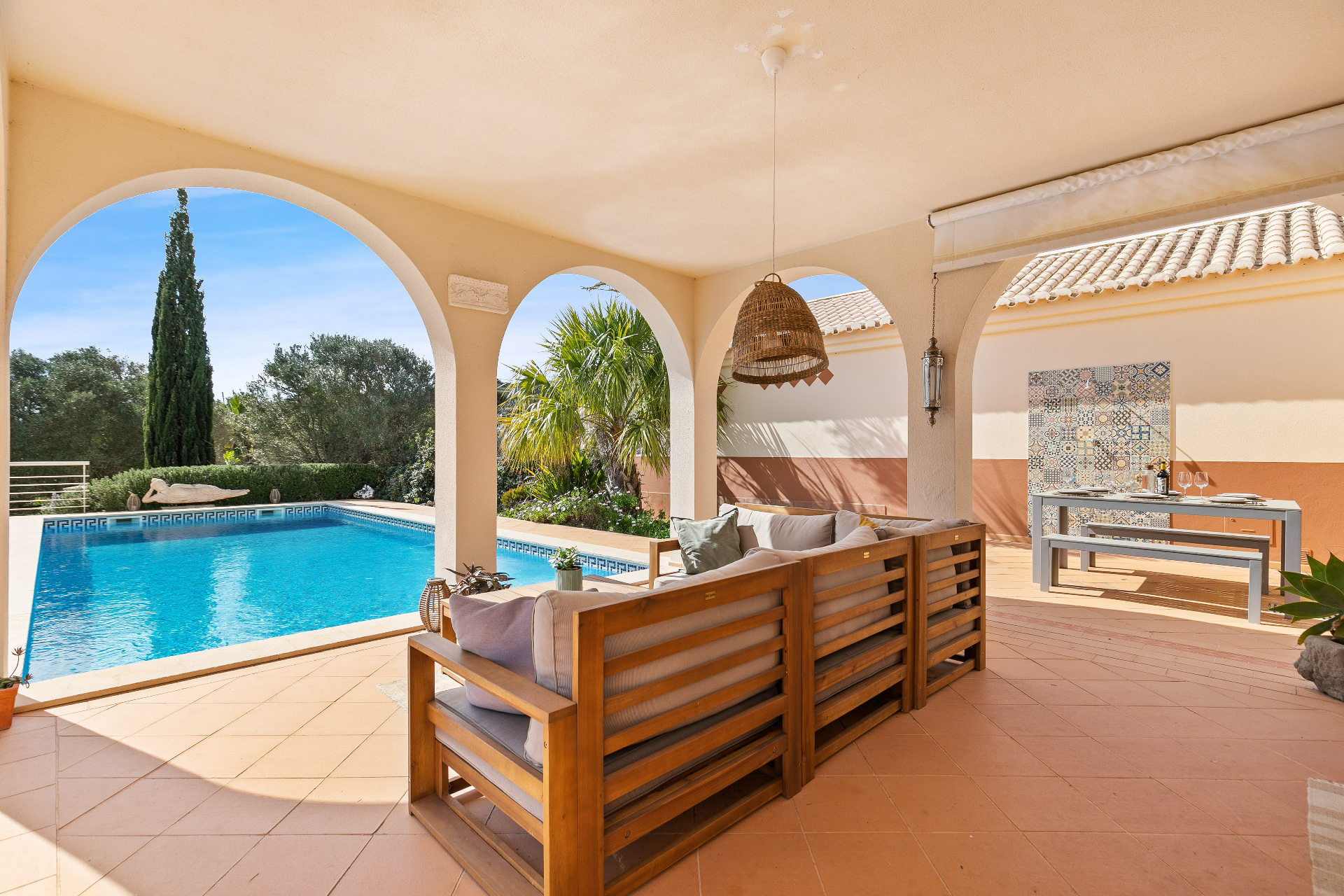 Sun terrace at Coastal Sanctuary Villa, Western Algarve